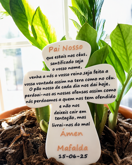 Cruz Personalizada com a Oração do Pai Nosso ✝️